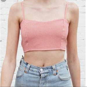 ✨🆕WOT Brandy Melville Gingham Red White Crop Top